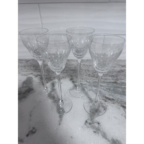 Rosenthal Motif Small Crystal Wine Glasses Set Of 4 Signed Retired. - Picture 2 of 6